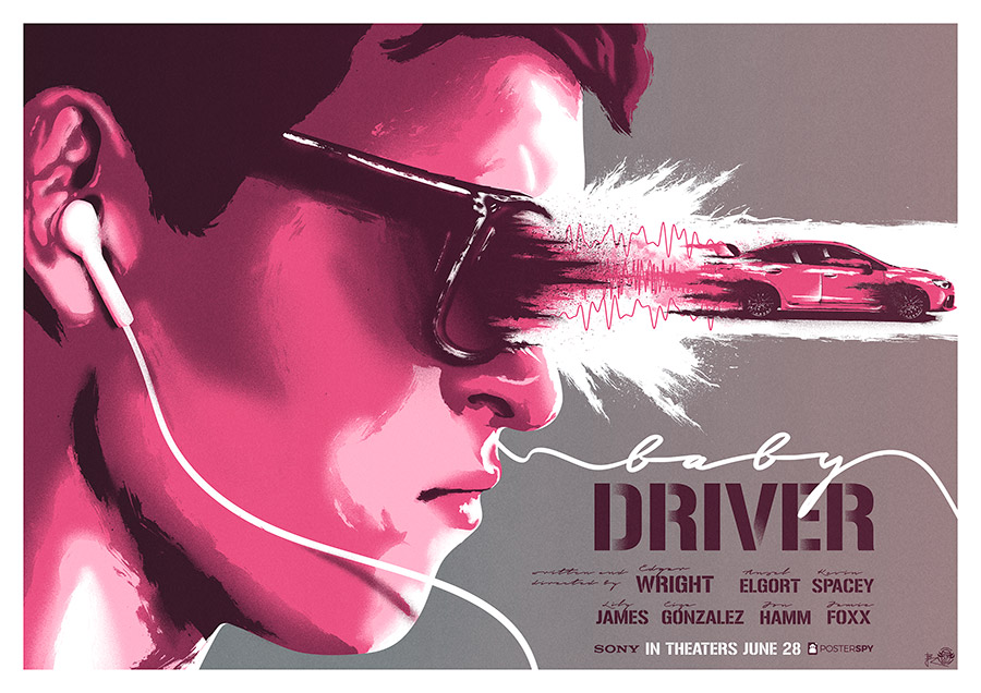 Affiche alternative du film "Baby Driver" par Jean-Baptiste Roux