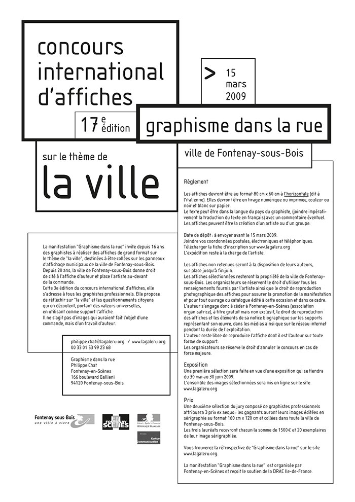 Brief du concours d'affiche de la Ville de Fontenay-sous-Bois