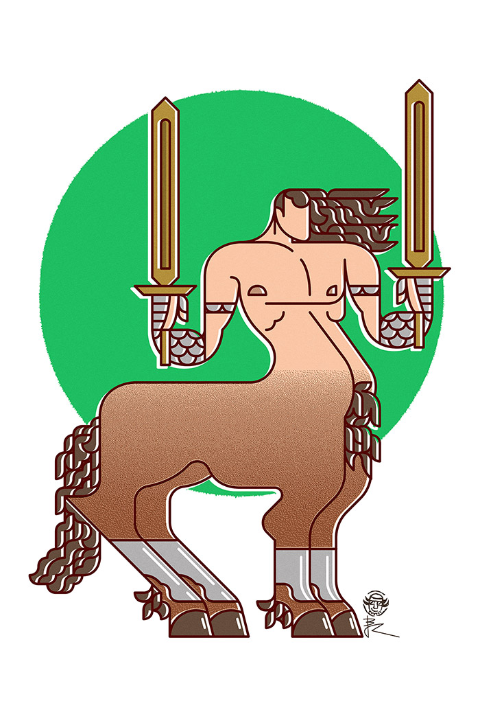 Illustration vectorielle "Centaure" par Jean-Baptiste Roux
