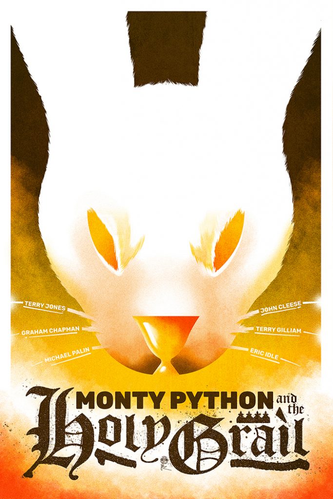 Affiche alternative Monty Python and the Hoily Grail (sacré Graal) par Jean-Baptiste Roux - jibax.fr / #amp