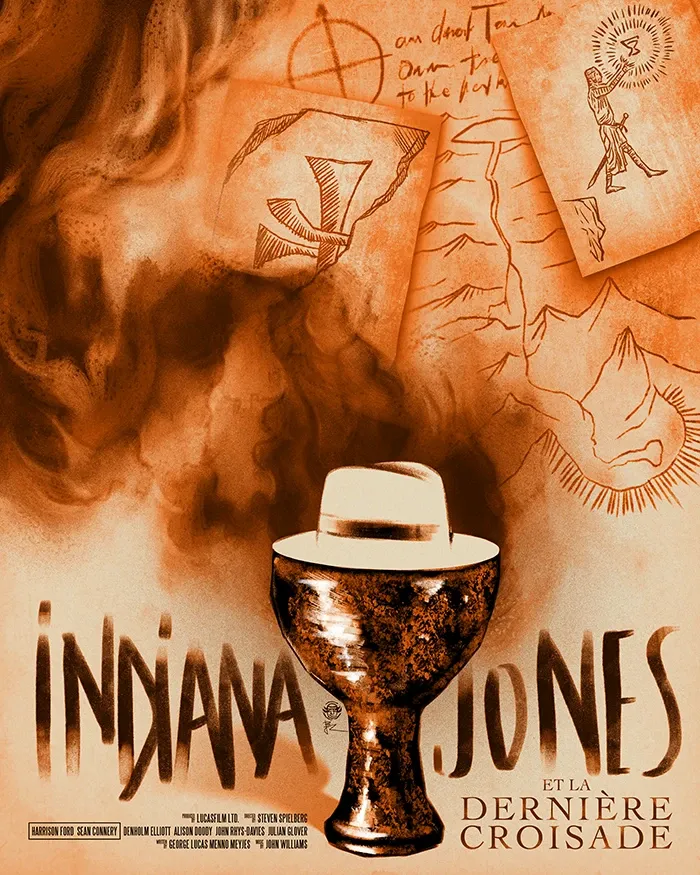 Indiana Jones and the last crusade Movie Poster by JB Roux