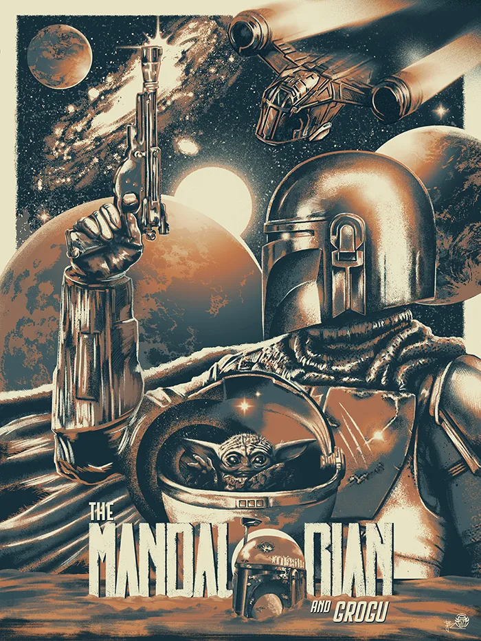 Affiche Alternative Mandalorian et Grogu par JB Roux