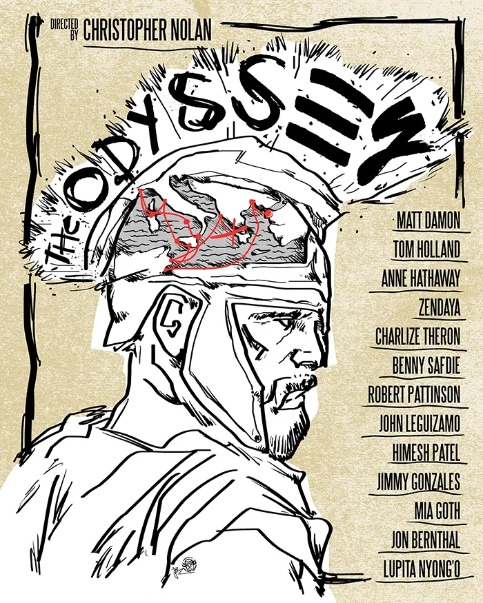 ODYSSEUS_NOLAN_JBROUX_V1 The Odyssey affiche alternative par JB Roux