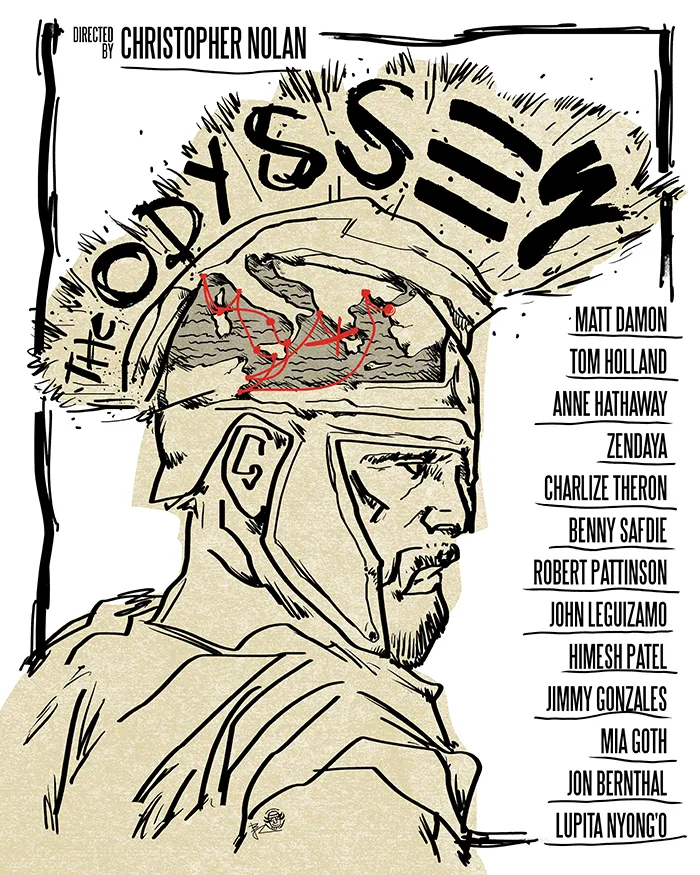 ODYSSEUS_NOLAN_JBROUX_V2 The Odyssey affiche alternative par JB Roux